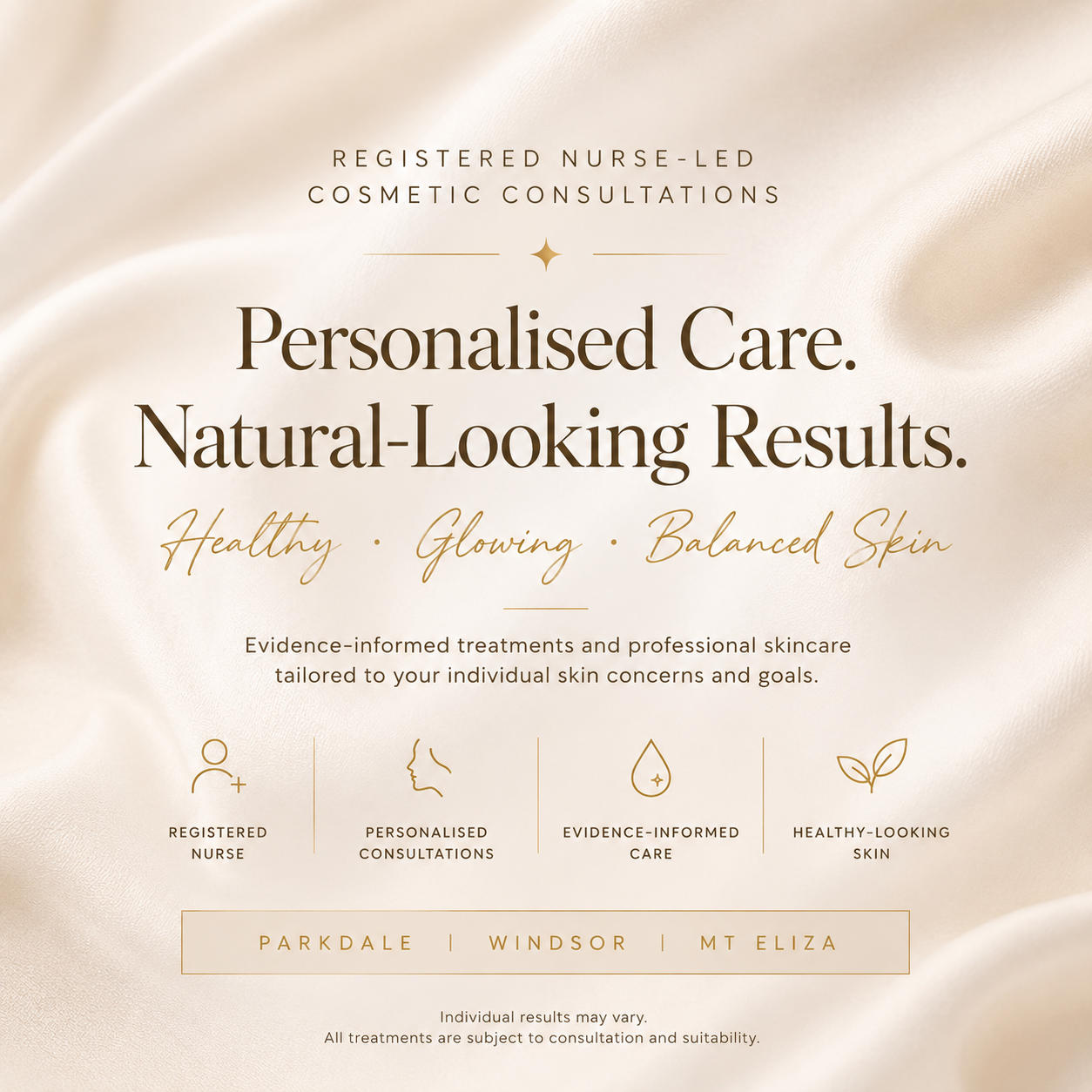 Kim Pinnuck Aesthetics Melbourne clinic offering Registered Nurse-led cosmetic consultations and personalised skin care